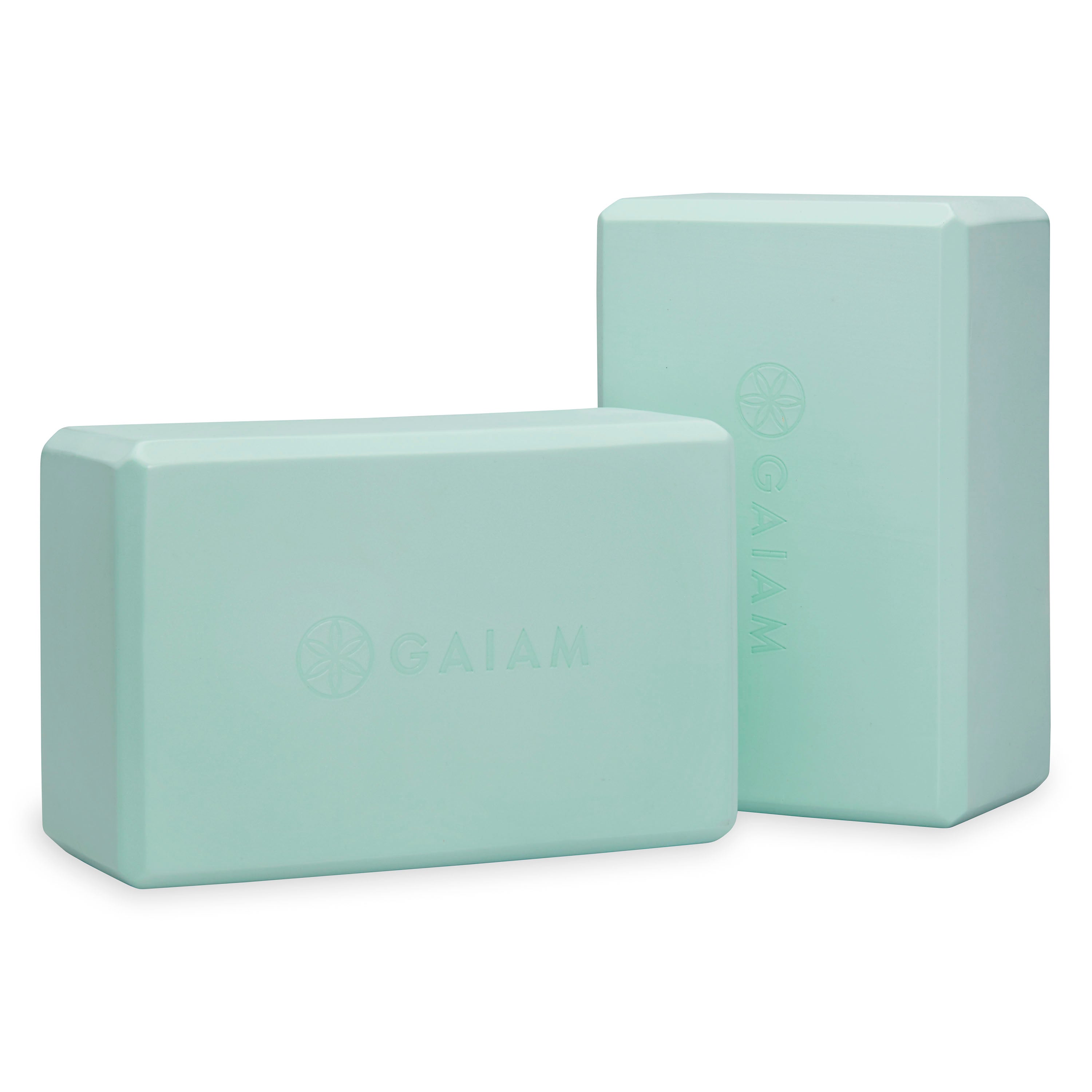 Gaiam Yoga Block 2pk Lagoon two heights